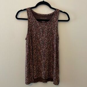 Brown Flower Patterned Soft American Eagle Tank